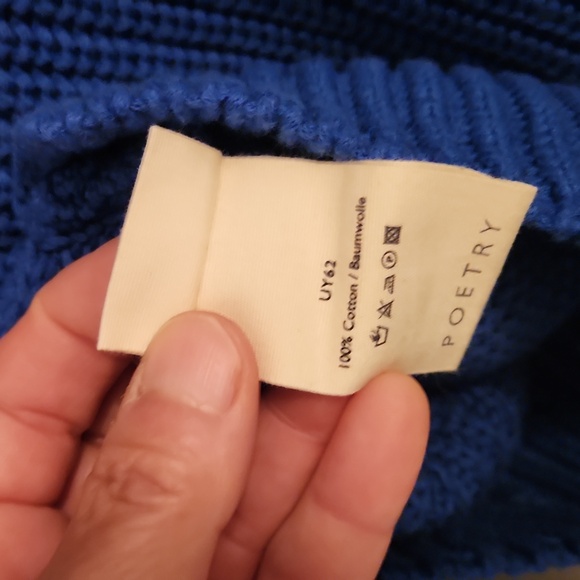 Poetry Blue Zip Up Sweater with Ribbed Knit - Picture 8 of 8